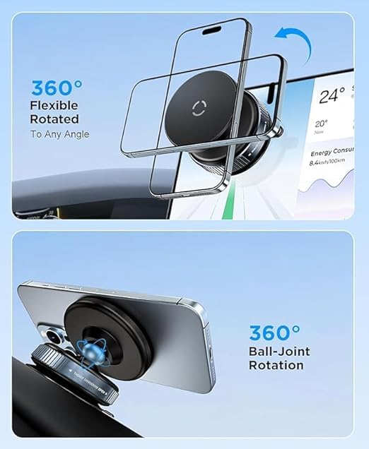 Car Dashboard Phone Holder 360° Vacuum Magnetic Phone Stand