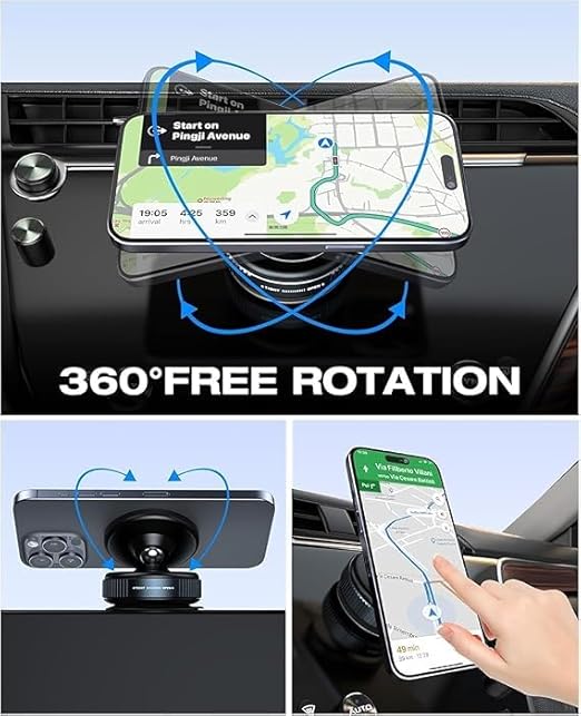 Car Dashboard Phone Holder 360° Vacuum Magnetic Phone Stand