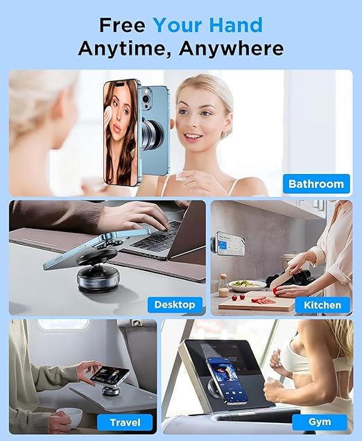 Car Dashboard Phone Holder 360° Vacuum Magnetic Phone Stand