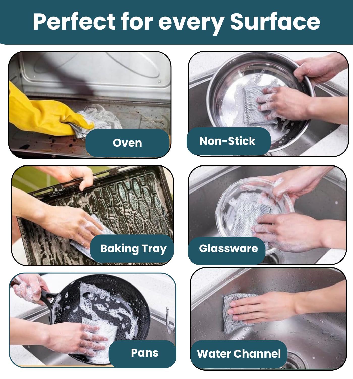 Qty : 10 Pcs Multipurpose Wire Dishwashing Rags for Wet and Dry Stainless Steel Scrubber Non-Scratch Wire Dishcloth for Washing Dishes Sinks Counters Easy Rinsing Machine Washable
